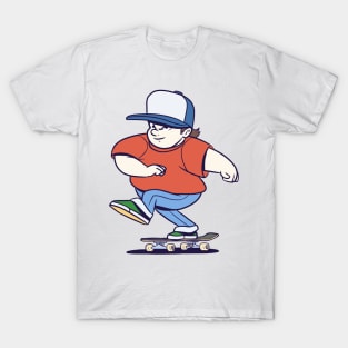 Funny Skater Cartoon Skateboarder Skateboard T-Shirt